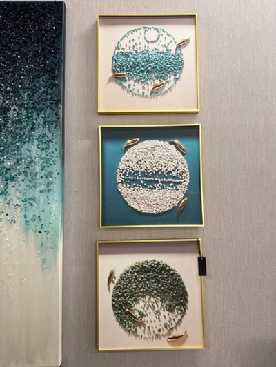 Триптих мини на МДФ с рамой из латуни