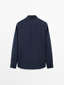 Massimo Dutti Рубашка из 100% хлопкового твила, темно-серый