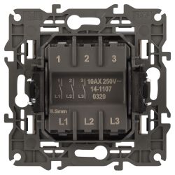 14-1107-04 ЭРА Выключатель тройной, 10АХ-250В, IP20, Эра Elegance, шампань