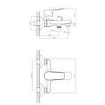 Смеситель для ванны 35k MIXLINE ML14-01GR ГРАФИТ