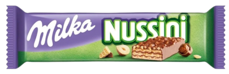Вафля Milka Nussini с начинкой из орехового крема