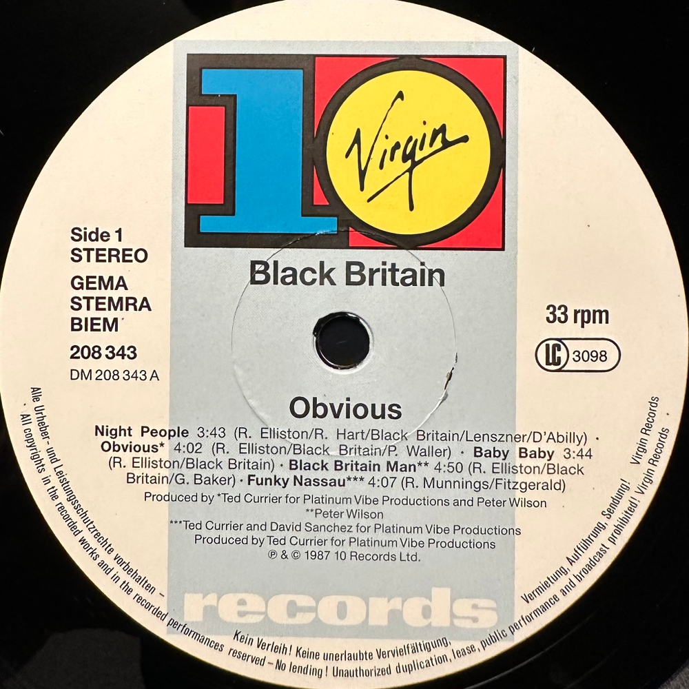Black Britain - Obvious (Европа 1987г.)