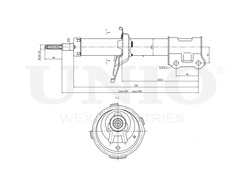 Амортизатор газовый передней подвески правый UNIO SAB-10177