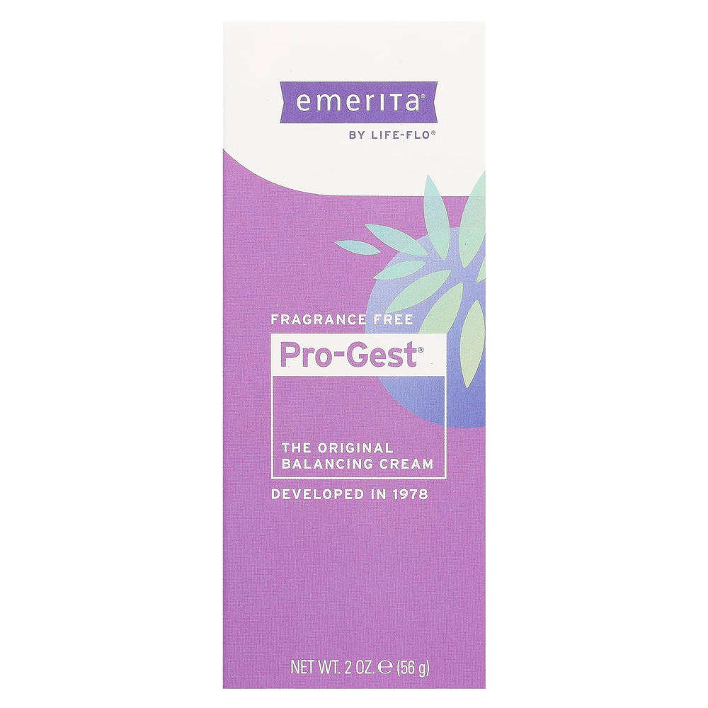 Emerita, Pro-Gest, крем с прогестероном, без запаха, 2 унции (56 г)