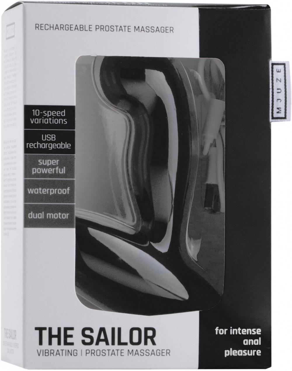Чёрный вибромассажёр простаты The Sailor (Цвет: черный)