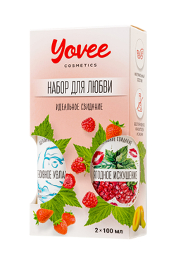 Набор гелей-смазок Yovee для любви (721009+721051), вкусовой (малина/мята) + увл (гиалурон), 2х100мл