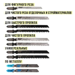 10 штук Набор пилок / Полотно ножовочное для электрического лобзика 10 штук
