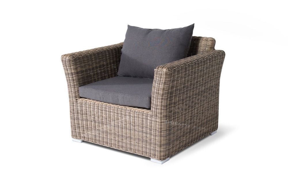 "Капучино Дабл" лаунж-зона из искусственного ротанга, цвет соломенный