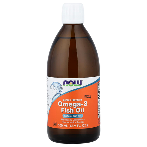 NOW Foods, рыбий жир с омега-3, лимонный вкус, 500 мл (16,9 жидк. унции)