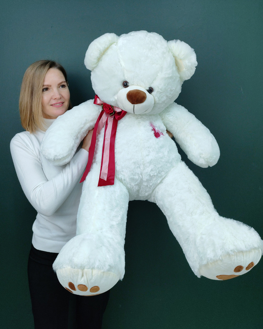 Большой плюшевый медведь белый(00084)