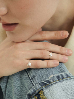 кольцо на фалангу гортензия (mini) 3 лепестка