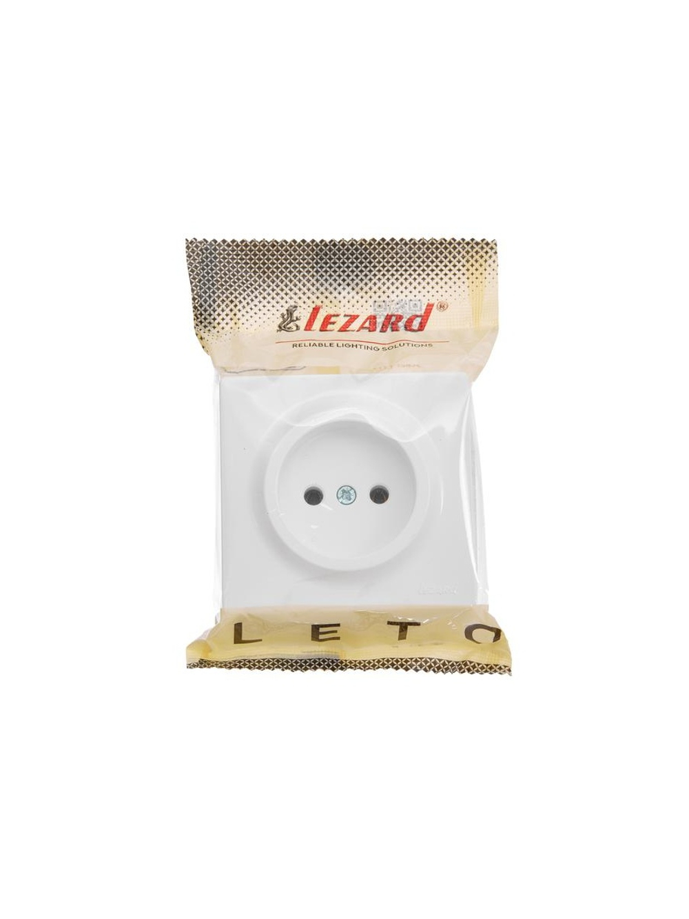 Розетка 1-м ОП LETO без заземл. ПБТ бел. LEZARD 752-0200-121B