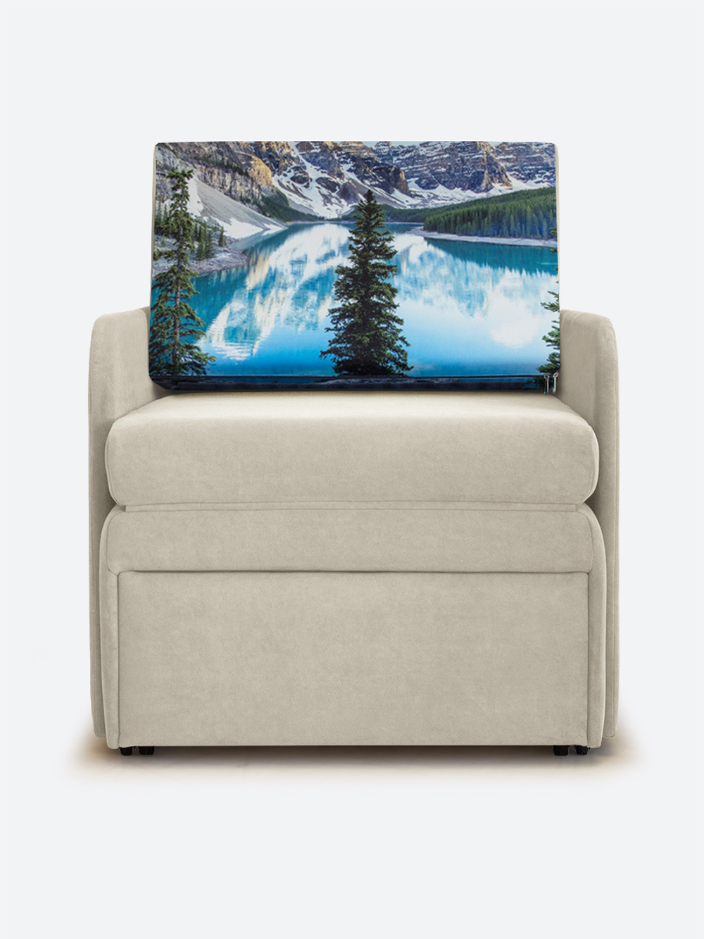 Кресло-кровать "Миник" с подлокотниками, купон Пейзаж