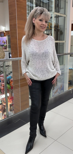 Белый итальянский меланжевый джемпер