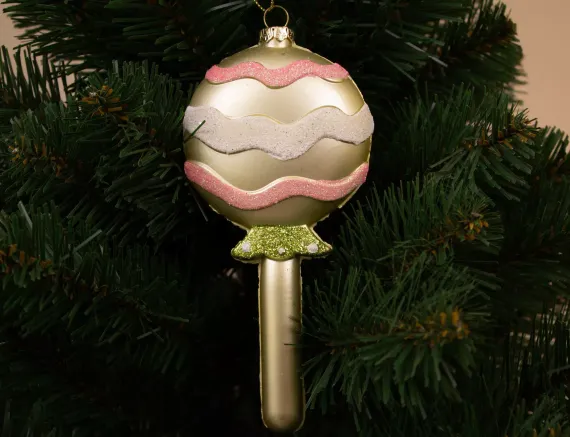 Елочное украшение леденец, пластик, h-15,5 см (AP-38)