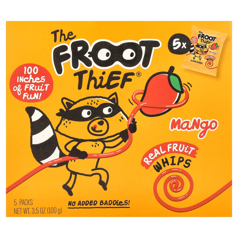 The Froot Thief, Real Fruit Whips, манго, 5 пакетиков по 20 г (0,7 унции)