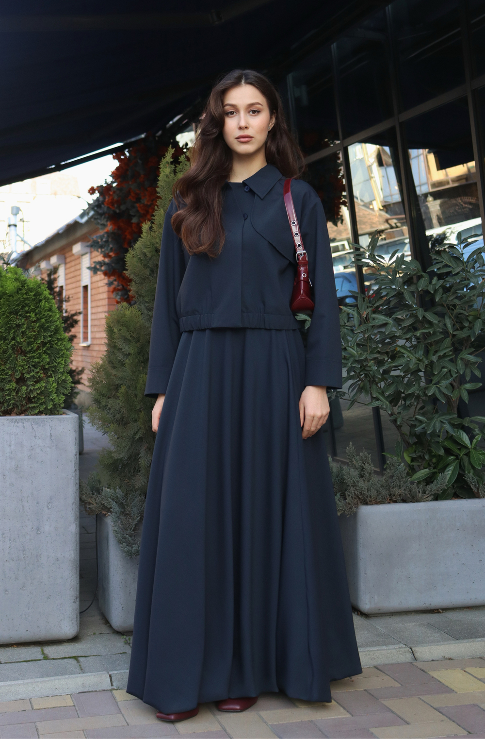 Юбка баллон из шерсти макси