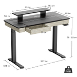 Стол для компьютера c электрической регулировкой по высоте и 2 ящиками EUREKA ERK-ED-I47-OG