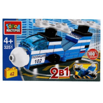 Конструктор пластмассовый 42эл. 2в1 "Полицейский вертолет" 3251-LB (Город мастеров)