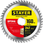 STAYER OPTIMA 160 x 20/16мм 24T, диск пильный по дереву, оптимальный рез