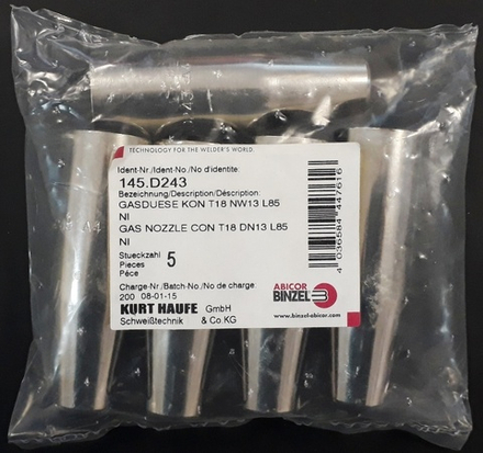 145.D243 Сопло газовое коническое D13,0/85 сварочное