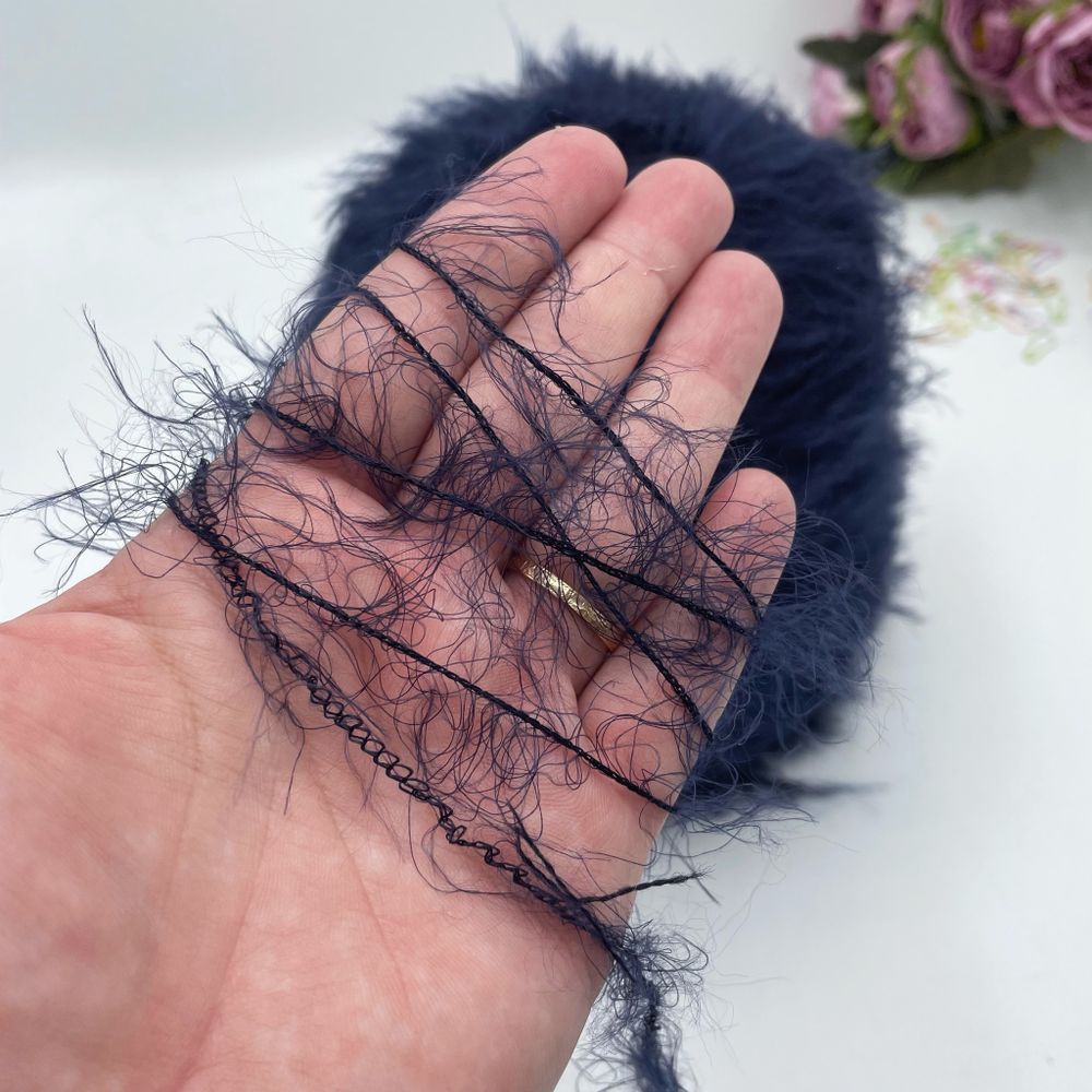 Фантазийная пряжа лебяжий пух травка на бобине