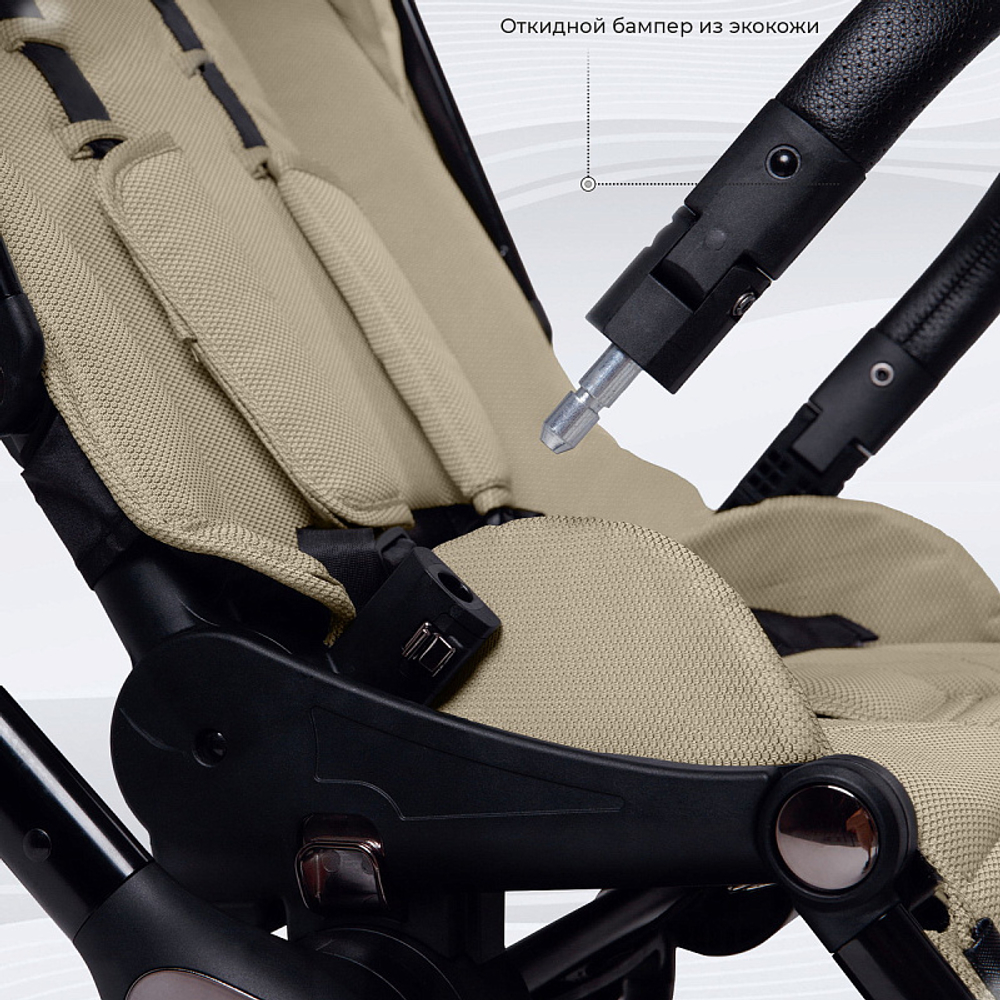 Детская коляска Sweet Baby Vento Black 3 в 1 Beige