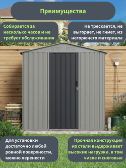 Металлический хозблок Klesto 1,8x1,2 м Econom