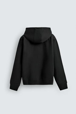 ZARA ТОЛСТОВКА НА МОЛНИИ С КАПЮШОНОМ HEAVYWEIGHT ORIGINS, ЧЕРНЫЙ
