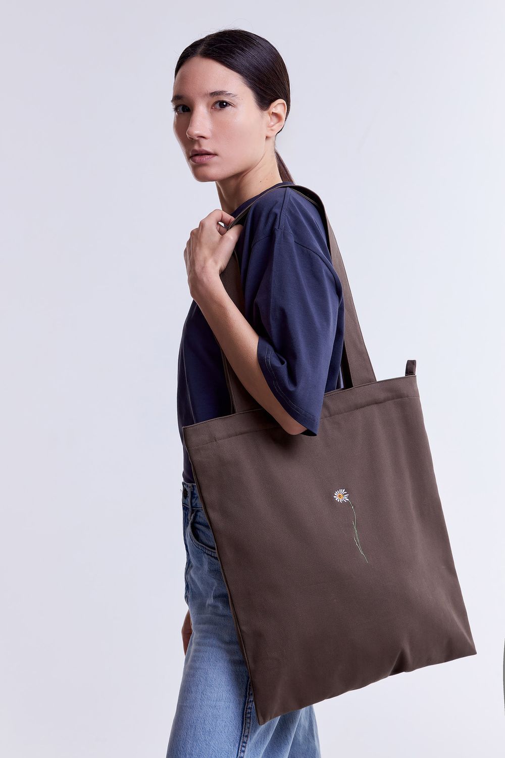 Шоппер Гербарий Ромашка коричневый