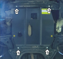 Защита стальная 2 мм Д; КПП; Ravon Nexia R3; Chevrolet Nexia  MOTODOR.68101