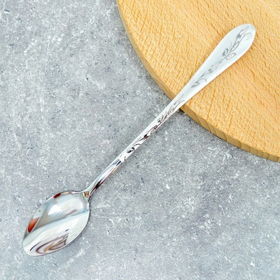 Ложка чайная с удлиненной ручкой 19см "Цветы"