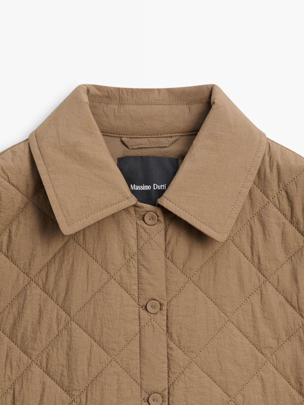 Massimo Dutti Короткая легкая стеганая куртка, коричневый