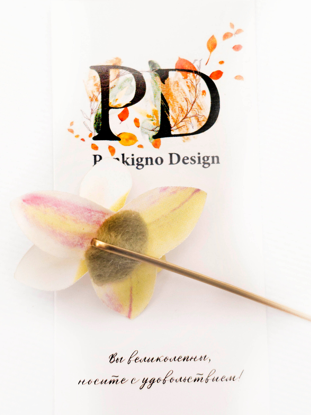 Невидимка Pankigno Design с цветком мини орхидеи