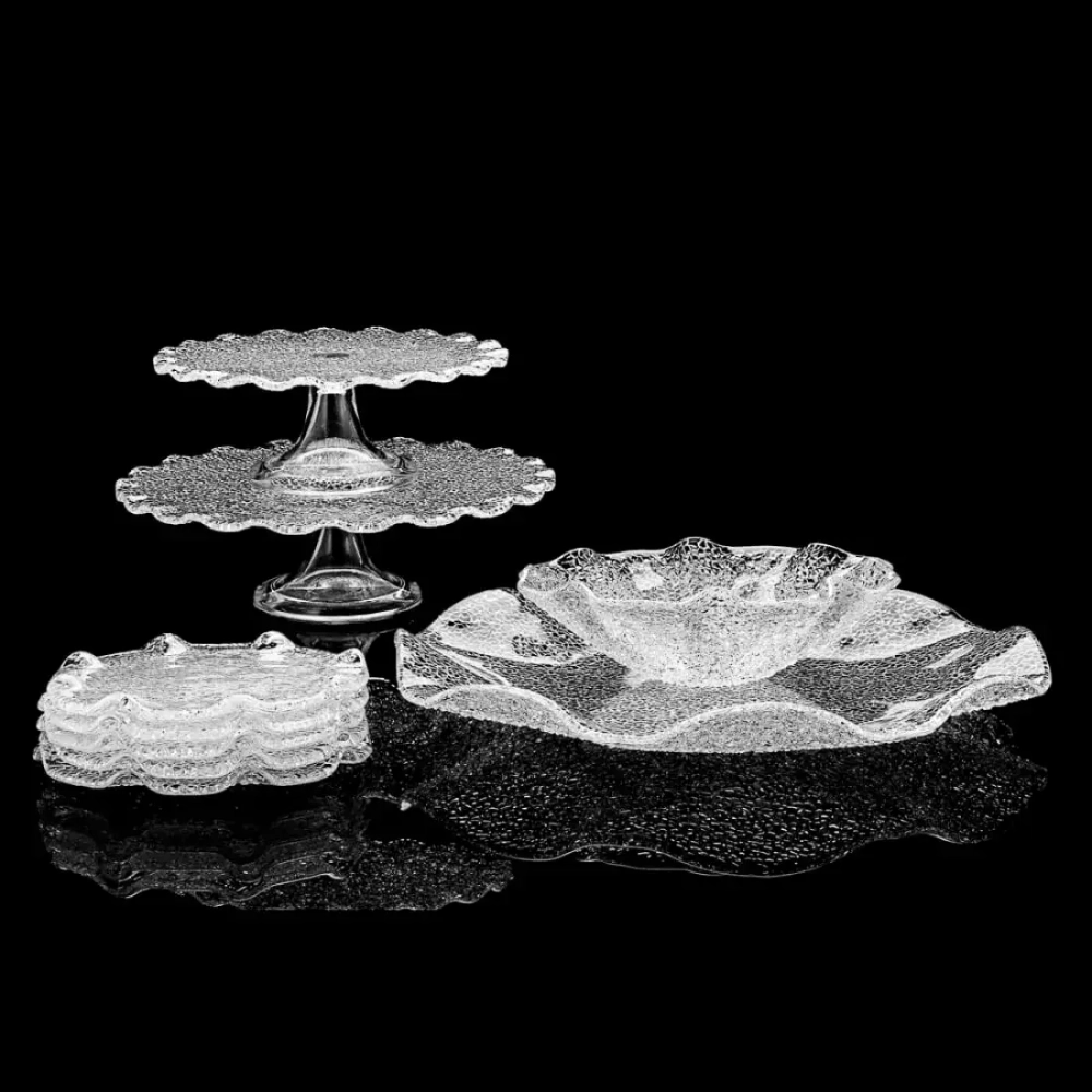 Блюдо круглое на ножке для торта 26см IVV Diamante прозрачное