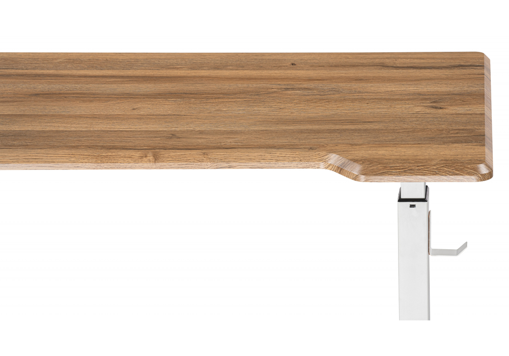 Компьютерный стол Woodville Маркос с механизмом подъема 120х75х76 белый, вотан дуб, ножки белые