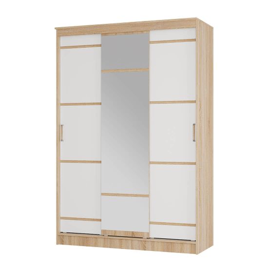 Шкаф-купе САКУРА 1,5м дуб сонома/белый (1500*2216*610) /3/