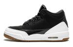 Jordan Air Jordan 3 Retro Black White Gum burst pattern mid-top retro Basketball shoes GS Black and white