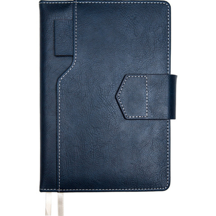 Ежедневник недат. А5 deVENTE Prestige 272 стр.,синий,тв.обл.,кожзам, карман,магн.створка