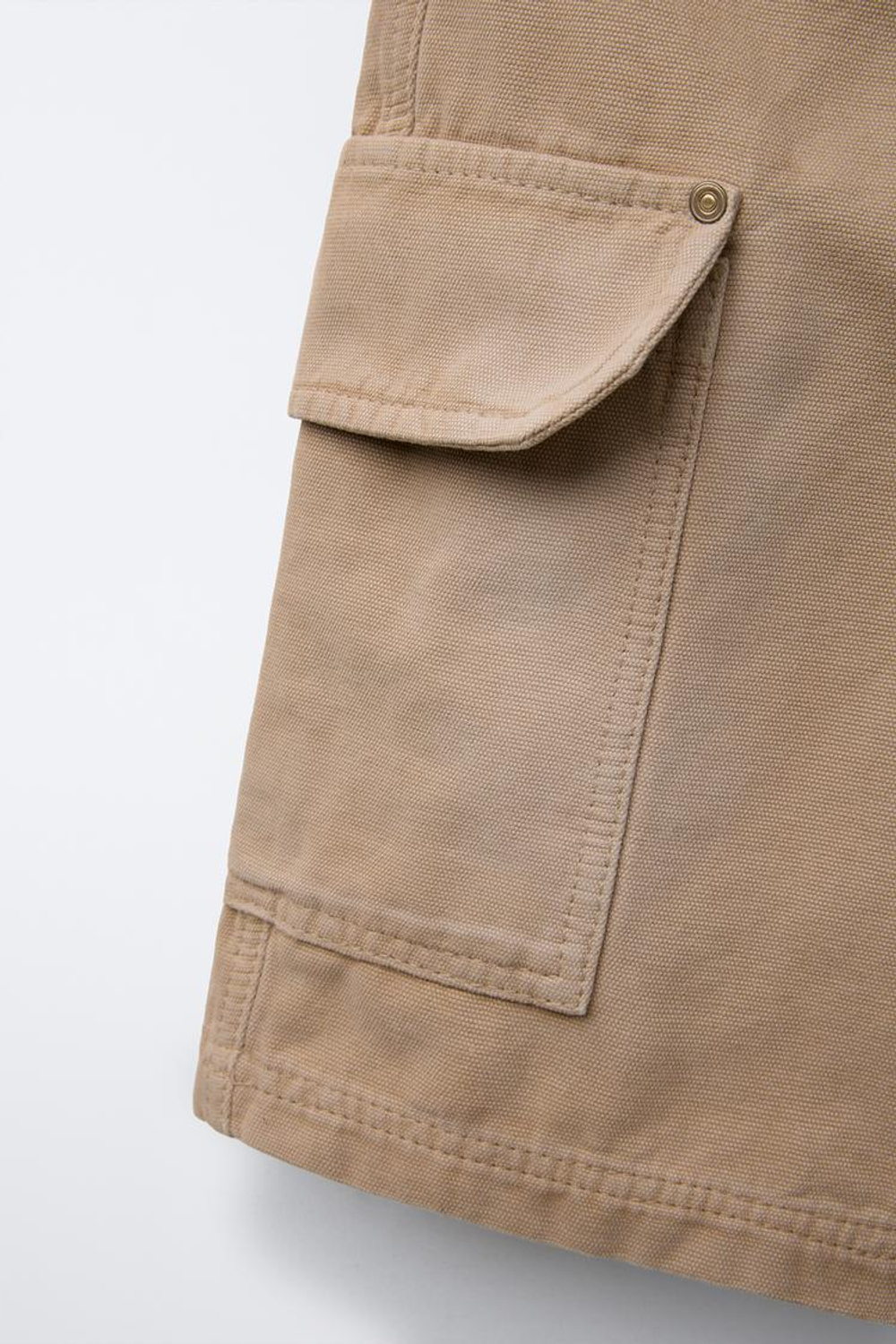 ZARA ШОРТЫ ИЗ ХОЛЩОВОЙ ТКАНИ, РЫЖЕВАТО-КОРИЧНЕВЫЙ