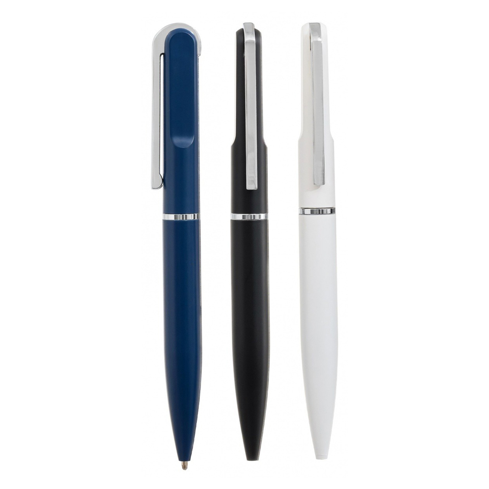 Ручка шариковая, автоматическая, Basir, синие чернила, металлическая, с поворотным механизмом, 3 цвета корпуса