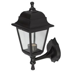 Садово-парковый светильник ЭРА НБУ 04-60-001 черный 4 гранный настенный IP44 Е27 max60Вт