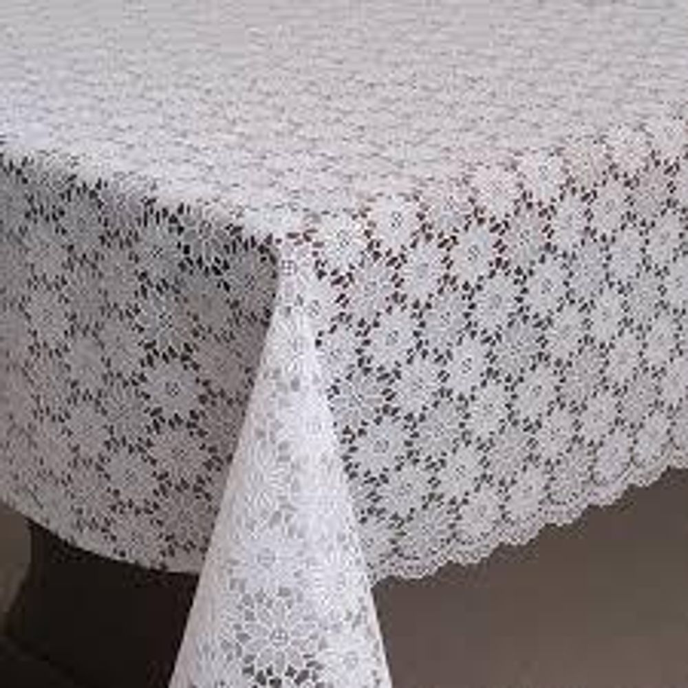 Клеенка ажурная &quot;EASY LACE&quot; Цветы YL-042Е белая 1,32м