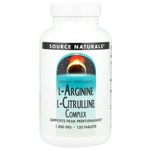 Source Naturals, комплекс L-аргинина и L-цитруллина, 120 таблеток