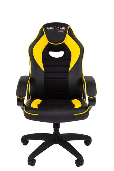 Офисное кресло Chairman   game 16 Россия экопремиум черный/желтый