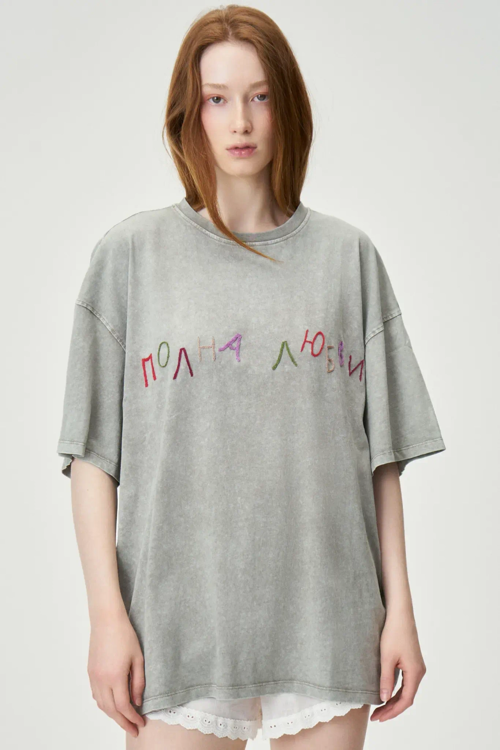 Футболка Полна Любви бледно-серая