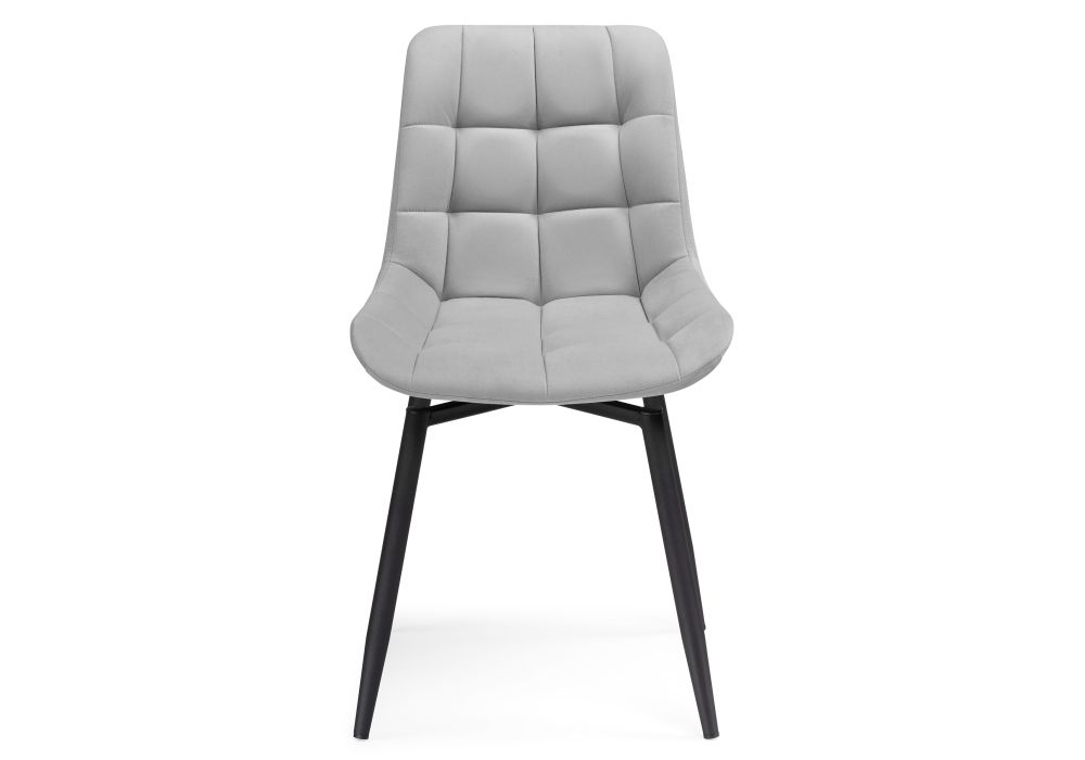 Стул на металлокаркасе Челси крутящийся велюр светло-серый / черный / черный