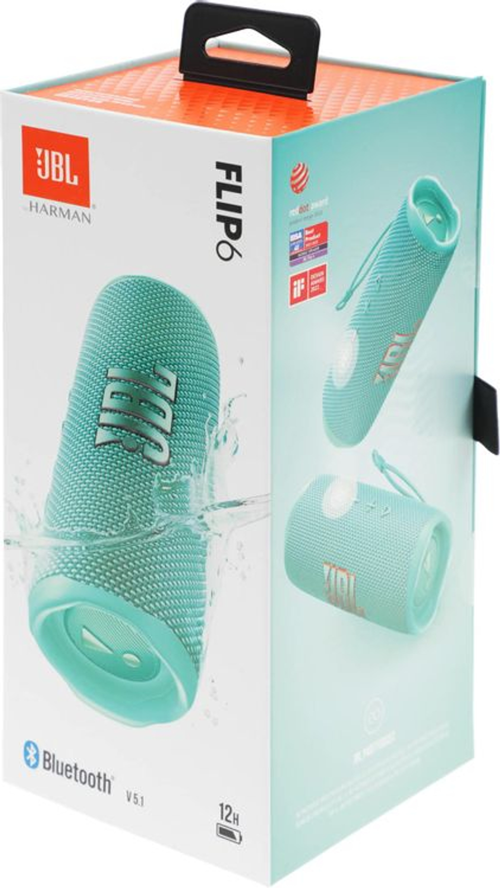 Колонка портативная JBL Flip 6, 30Вт, бирюзовый [jblflip6teal]