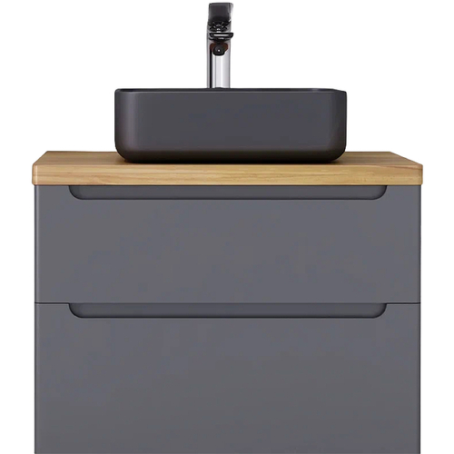 Тумба с раковиной Jorno Wood 80 см wood.01.80/P/GR серая