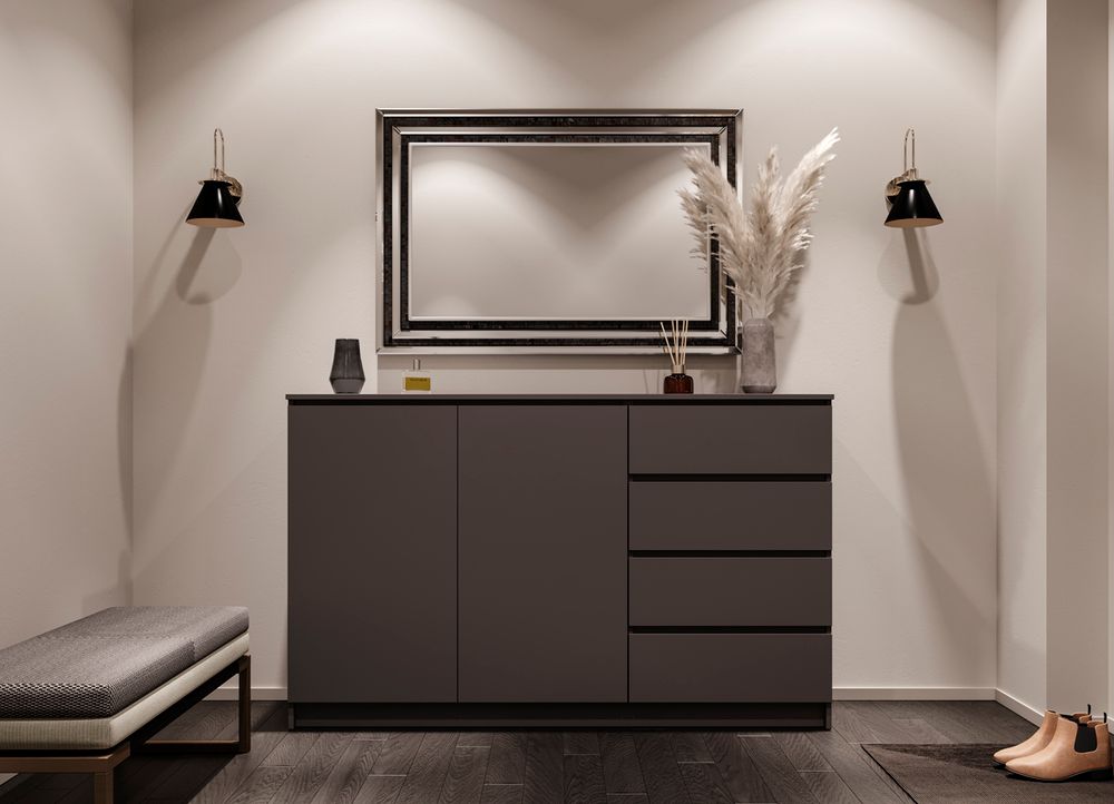 МС Мори Комод МК 1600.1 (NEW) Графит, ДСВ Мебель